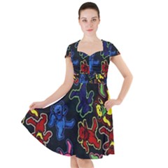 Bears Colors Dead Head Deadhead Grateful Dead Cap Sleeve Midi Dress