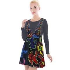 Bears Colors Dead Head Deadhead Grateful Dead Plunge Pinafore Velour Dress