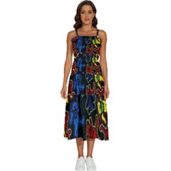 Bears Colors Dead Head Deadhead Grateful Dead Sleeveless Shoulder Straps Boho Dress