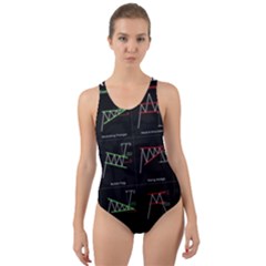 Chart Pattern Cut-out Back One Piece Swimsuit by Sapixe