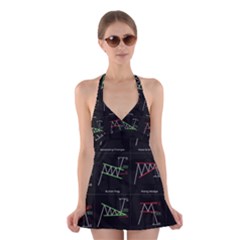 Chart Pattern Halter Dress Swimsuit  by Sapixe