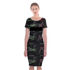 Chart Pattern Classic Short Sleeve Midi Dress