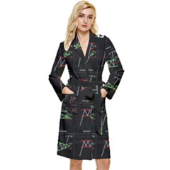 Chart Pattern Long Sleeve Velour Robe by Sapixe