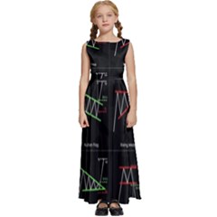 Chart Pattern Kids  Satin Sleeveless Maxi Dress