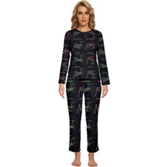 Chart Pattern Womens  Long Sleeve Lightweight Pajamas Set