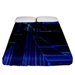 Screen Glitch Broken  Crack  Fracture  Glass Pattern Fitted Sheet (king Size) by Sapixe