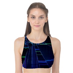 Screen Glitch Broken  Crack  Fracture  Glass Pattern Tank Bikini Top by Sapixe