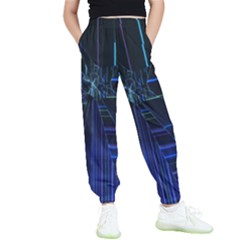 Screen Glitch Broken  Crack  Fracture  Glass Pattern Kids  Elastic Waist Pants