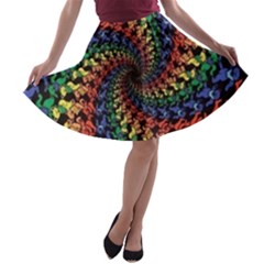 Deadhead Bears Band  Colorsdead Head Grateful Dead Pattern A-line Skater Skirt