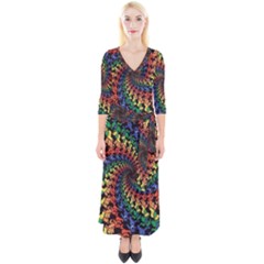 Deadhead Bears Band  Colorsdead Head Grateful Dead Pattern Quarter Sleeve Wrap Maxi Dress