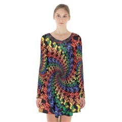 Deadhead Bears Band  Colorsdead Head Grateful Dead Pattern Long Sleeve Velvet V-neck Dress