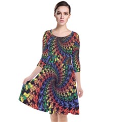 Deadhead Bears Band  Colorsdead Head Grateful Dead Pattern Quarter Sleeve Waist Band Dress