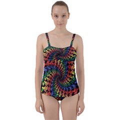 Deadhead Bears Band  Colorsdead Head Grateful Dead Pattern Twist Front Tankini Set