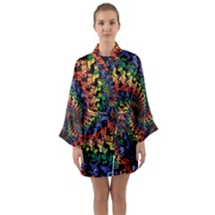 Deadhead Bears Band  Colorsdead Head Grateful Dead Pattern Long Sleeve Satin Kimono