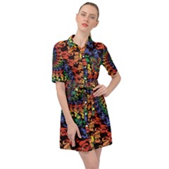 Deadhead Bears Band  Colorsdead Head Grateful Dead Pattern Belted Shirt Dress