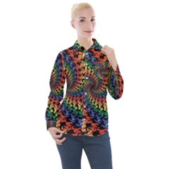 Deadhead Bears Band  Colorsdead Head Grateful Dead Pattern Women s Long Sleeve Pocket Shirt