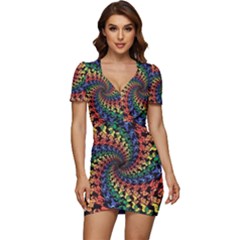 Deadhead Bears Band  Colorsdead Head Grateful Dead Pattern Low Cut Cap Sleeve Mini Dress