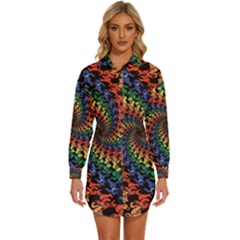 Deadhead Bears Band  Colorsdead Head Grateful Dead Pattern Womens Long Sleeve Shirt Dress