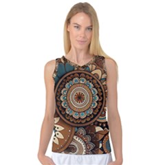Bohemian Flair In Blue And Earthtones Women s Basketball Tank Top by HWDesign