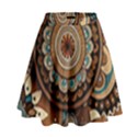 Bohemian Flair In Blue And Earthtones High Waist Skirt View1