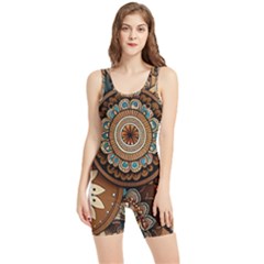 Bohemian Flair In Blue And Earthtones Women s Wrestling Singlet