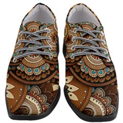 Bohemian Flair In Blue And Earthtones Women Heeled Oxford Shoes