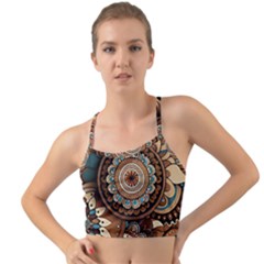 Bohemian Flair In Blue And Earthtones Mini Tank Bikini Top by HWDesign