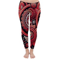 Bohemian Vibes In Vibrant Red Classic Winter Leggings by HWDesign
