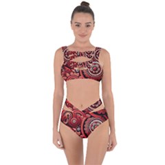 Bohemian Vibes In Vibrant Red Bandaged Up Bikini Set  by HWDesign