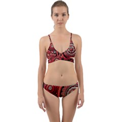 Bohemian Vibes In Vibrant Red Wrap Around Bikini Set by HWDesign