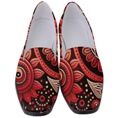 Bohemian Vibes In Vibrant Red Women s Classic Loafer Heels by HWDesign