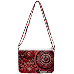 Bohemian Vibes In Vibrant Red Double Gusset Crossbody Bag by HWDesign