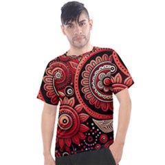 Bohemian Vibes In Vibrant Red Men s Sport Top by HWDesign