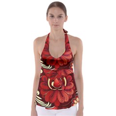 Bohemian Flower Drop Babydoll Tankini Top by HWDesign