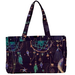 Bohemian  Stars, Moons, And Dreamcatchers Canvas Work Bag by HWDesign