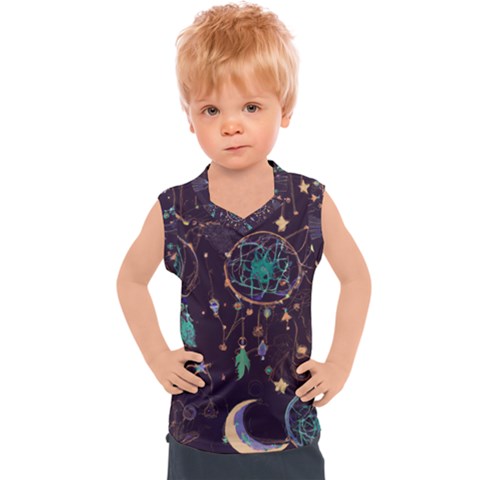 Bohemian  Stars, Moons, And Dreamcatchers Kids  Sport Tank Top by HWDesign