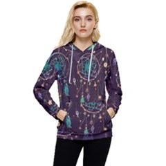 Bohemian  Stars, Moons, And Dreamcatchers Women s Lightweight Drawstring Hoodie