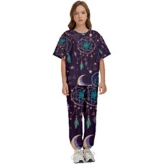 Bohemian  Stars, Moons, And Dreamcatchers Kids  Tee And Pants Sports Set by HWDesign