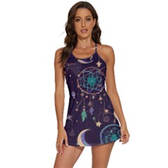 Bohemian  Stars, Moons, And Dreamcatchers 2-in-1 Flare Activity Dress by HWDesign