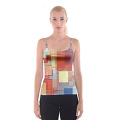 Art Abstract Rectangle Square Spaghetti Strap Top