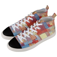 Art Abstract Rectangle Square Men s Mid-top Canvas Sneakers