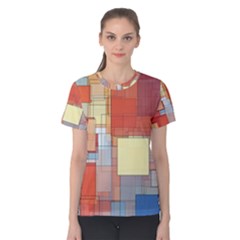 Art Abstract Rectangle Square Women s Cotton Tee