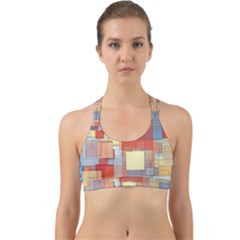 Art Abstract Rectangle Square Back Web Sports Bra by Ravend