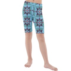 Floral Pattern Floral Motif Kids  Mid Length Swim Shorts