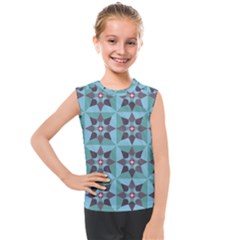 Floral Pattern Floral Motif Kids  Mesh Tank Top