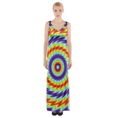 Mandala Kaleidoscope Background Thigh Split Maxi Dress