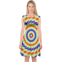 Mandala Kaleidoscope Background Capsleeve Midi Dress