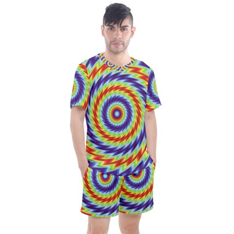 Mandala Kaleidoscope Background Men s Mesh Tee And Shorts Set by Ravend