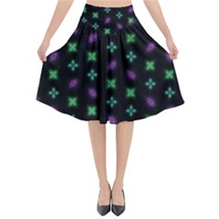 Pattern Background Bright Pattern Flared Midi Skirt