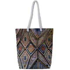 Church Ceiling Mural Architecture Full Print Rope Handle Tote (small)